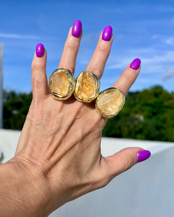 RAW CITRINE RING