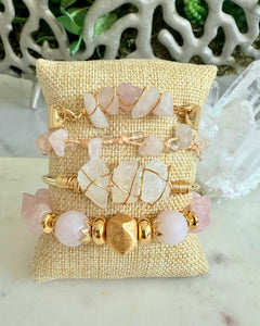 BRACELET STACK CRYSTAL & ROSE QUARTZ