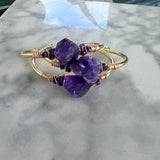 RAW AMETHYST & BEADS CUFF