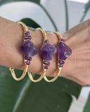 RAW AMETHYST & BEADS CUFF