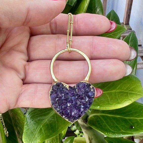 RAW AMETHYST HEART