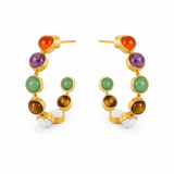 OPEN STONE HOOP EARRING