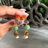 OPEN STONE HOOP EARRING