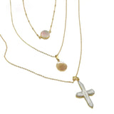 LAYERED CROSS & PEARL