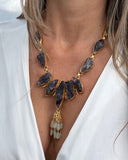 BIG RAW AMETHYST STATEMENT NECKLACE