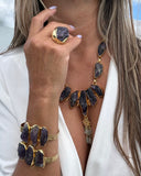 BIG RAW AMETHYST STATEMENT NECKLACE