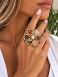 FLOWER STONE RING