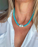 TURQUOISE & BAROQUE CHOKER