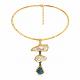CRYSTAL & NEON APATITE STATEMENT NECKLACE