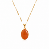 CARNELIAN OVAL PENDANT NECKLACE