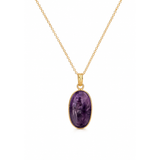 AMETHYST OVAL PENDANT NECKLACE
