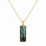 LABRADORITE RECTANGLE NECKLACE
