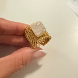 GEMSTONE WIRE RING