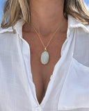 MOONSTONE OVAL PENDANT NECKLACE