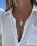 MOONSTONE OVAL PENDANT NECKLACE