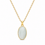 MOONSTONE OVAL PENDANT NECKLACE