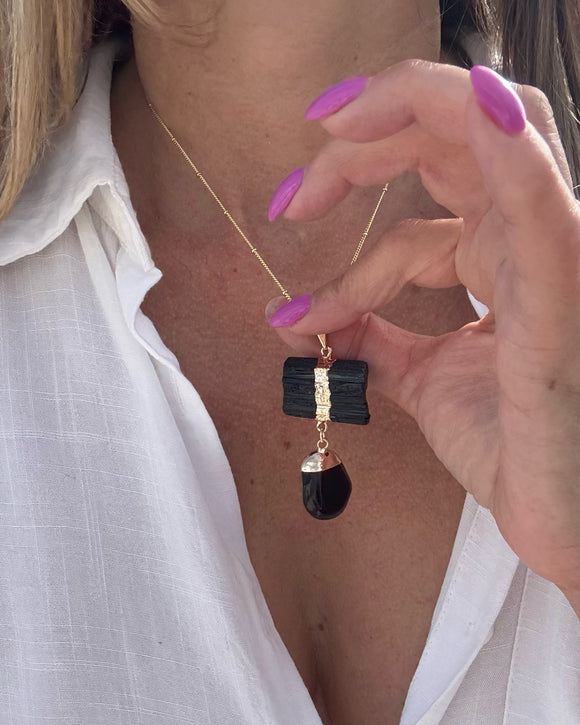 TOURMALINE & ONIX CHAIN