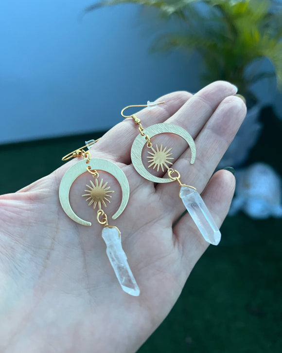 MOON & SUN CRYSTAL EARRING