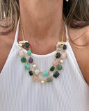 SET DOUBLE GEMSTONE CHOKER