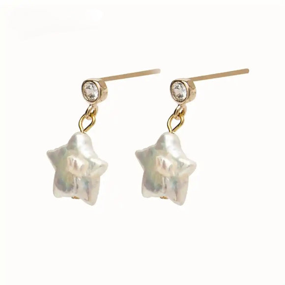 PEARL EARRING STAR SHAPE