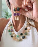SET DOUBLE GEMSTONE CHOKER
