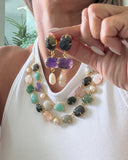 SET DOUBLE GEMSTONE CHOKER
