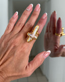 PEARL CROSS RING