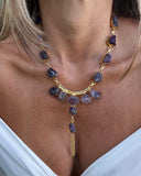RAW AMETHYST STATEMENT NECKLACE