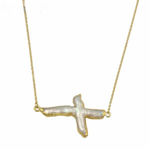 PEARL CROSS NECKLACES