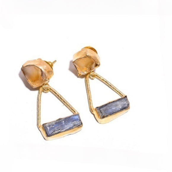 KIZI EARRING (kyanite & Citrine)